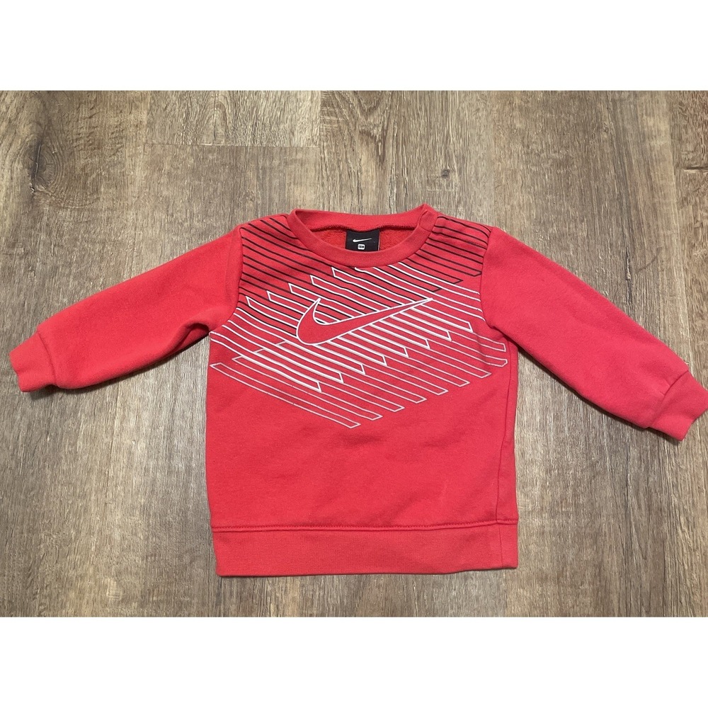 Vintage Nike Baby Sweatshirt Red Crewneck Pullover Size 18 Months